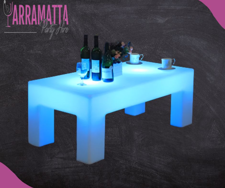 Hire LED Tea Table, hire Glow Furniture, near Chester Hill