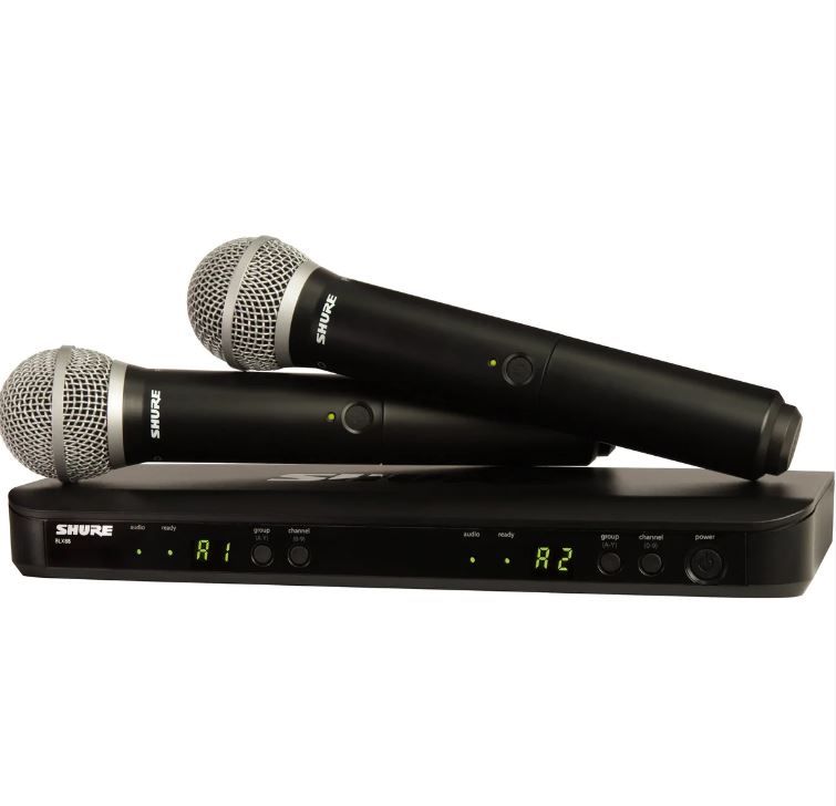 Hire SHURE BLX288 / PG58 DUAL WIRELESS MIC SYSTEM, hire Microphones, near Alexandria