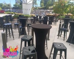 Hire Black Spandex/Lycra Cover - Suit Dry Bar, hire Tables, near Geebung image 2