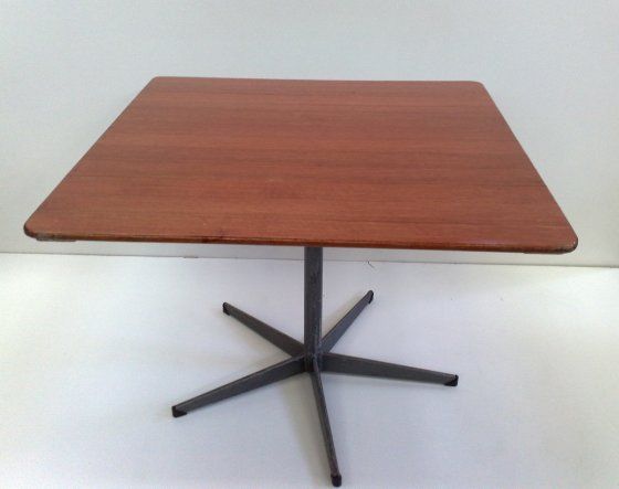 Hire 1m Square Red Wood Cafe Table