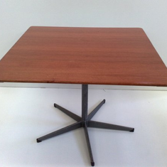 Hire 1m Square Red Wood Cafe Table, in Balaclava, VIC