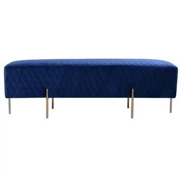 Hire Navy Blue Velvet Ottoman Bench