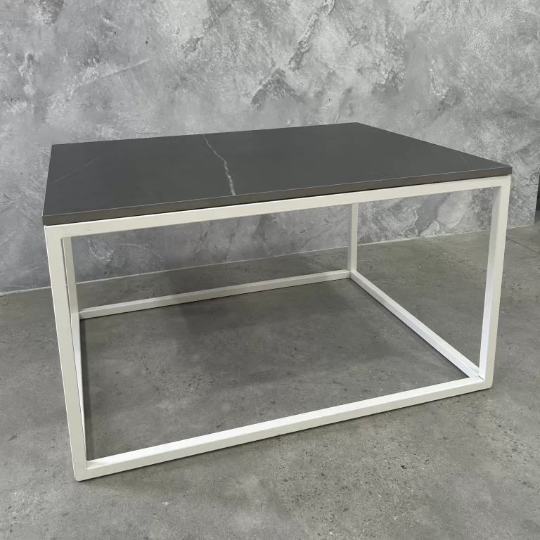 Hire White Rectangular Coffee Table Hire w Black Marble Top, hire Tables, near Wetherill Park