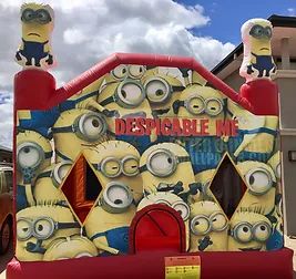 Hire Minions (4x4m) Castle with  Basketball Ring inside, hire Jumping Castles, near Mickleham