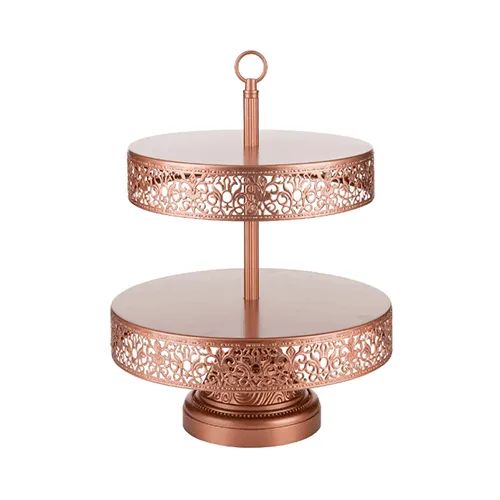 Hire Rose Gold 2-Tier Cupcake Stand Hire