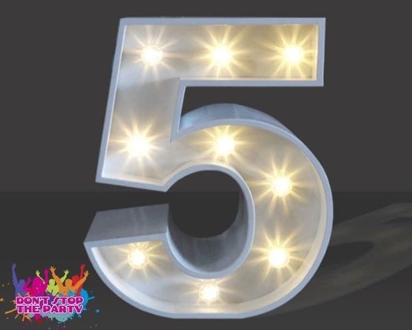 Hire LED Light Up Number - 60cm - 5, from Don’t Stop The Party