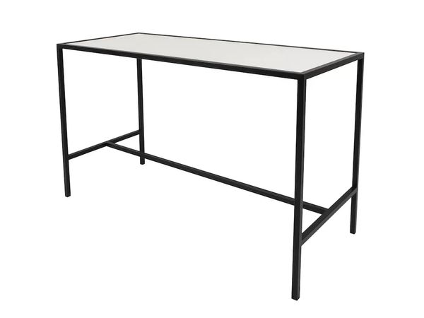 Hire Black Rectangular Tapas Table Hire w/ White Top, from Chair Hire Co