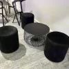 Hire Black Velvet Ottoman Stool Hire, from Chair Hire Co