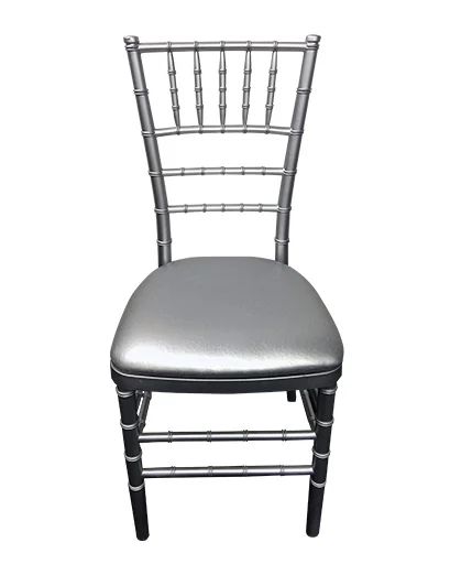 Hire Silver Tiffany Chair with Silver Cushion Hire