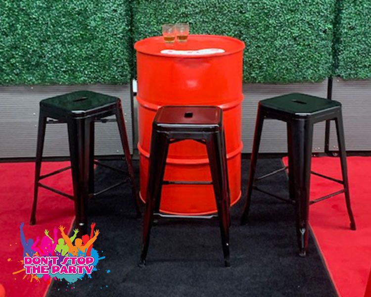 Hire White Drum Bar Table, hire Tables, near Geebung