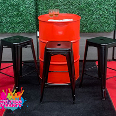 Hire White Drum Bar Table