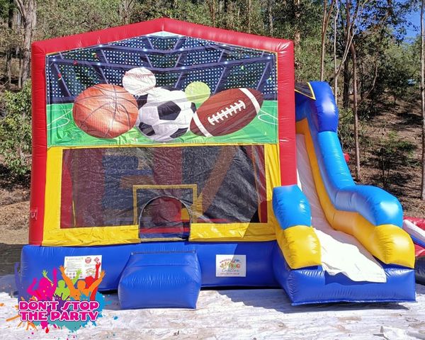 Hire Happy Birthday Combo Jumping Castle and Slide, from Don’t Stop The Party