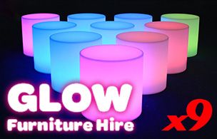 Hire Glow Cylinder Seats - Package 9