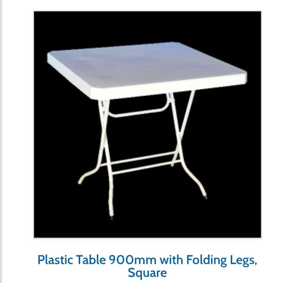 Hire Square Plastic Fold-up Table, hire Tables, near Sumner