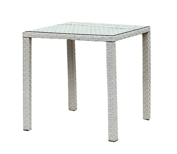Hire WICKER WHITE HIGH BAR TABLE HIRE