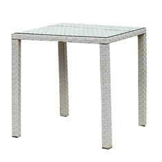 Hire WICKER WHITE HIGH BAR TABLE HIRE