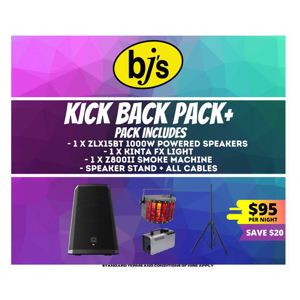 Hire Kick Back Pack+, hire Speakers, near Newstead