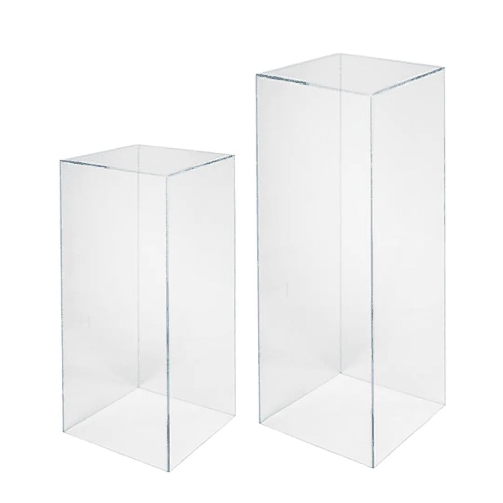 Hire Clear Square Acrylic Plinth Hire – Set of 2, hire Miscellaneous, near Blacktown