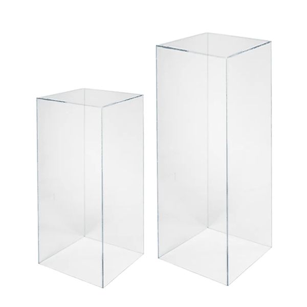 Hire Clear Square Acrylic Plinth Hire – Set of 2