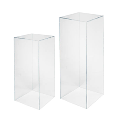 Hire Clear Square Acrylic Plinth Hire – Set of 2