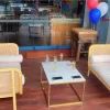 Hire Rectangular Gold Coffee Table w/ White Top, hire Tables, near Wetherill Park