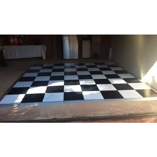 Hire Plastic Black & White Flooring 6m x 6m