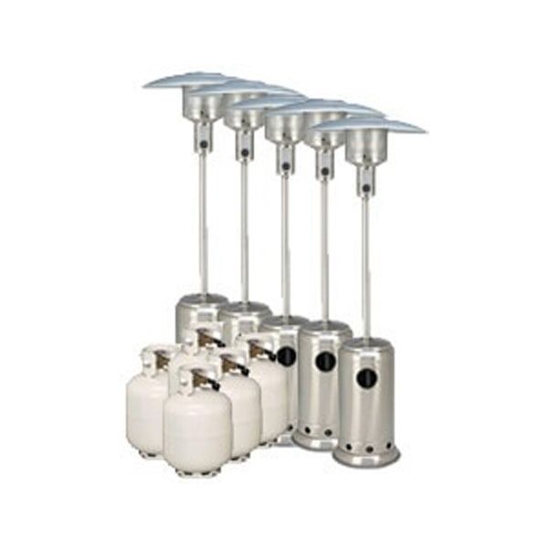 Hire Package 5 – 5 X Mushroom Heater With Gas Bottle Included, from Melbourne Party Hire Co