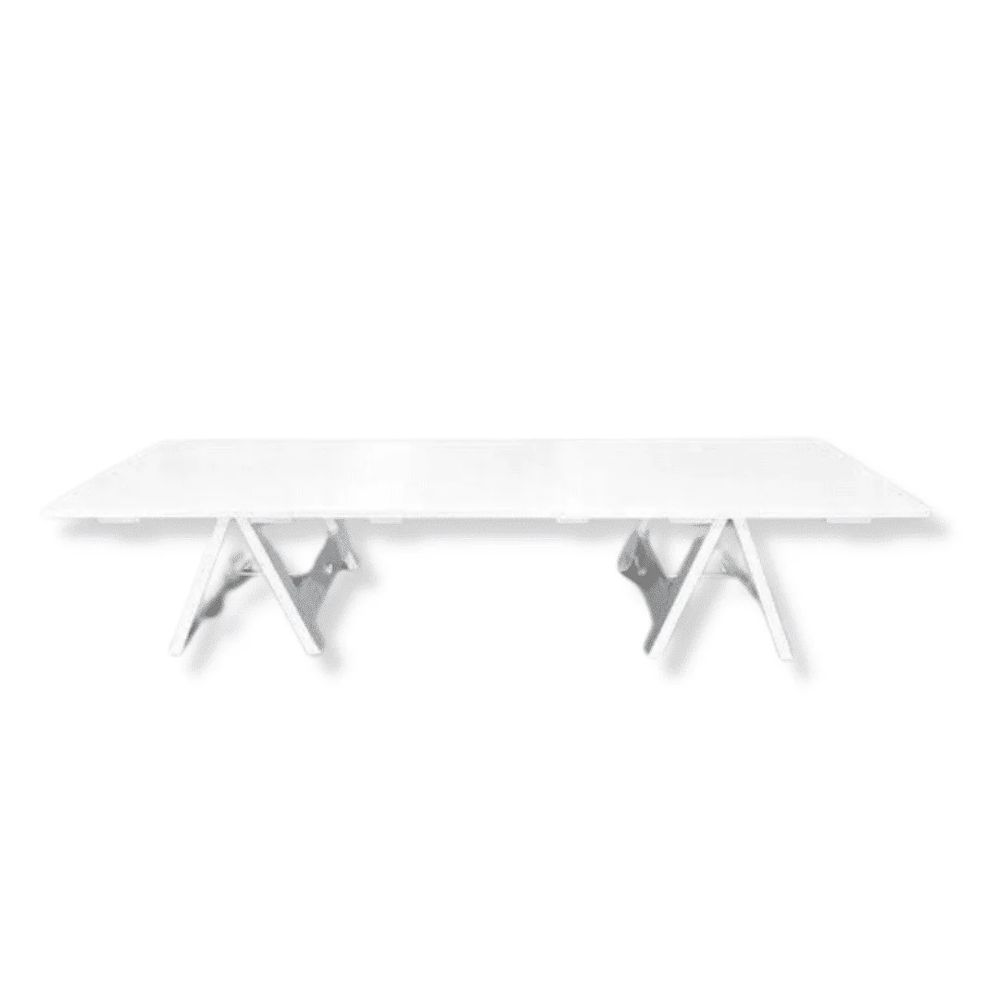 Hire White Hairpin High Bar Table w/ Timber Top, hire Tables, near Oakleigh