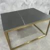 Hire Gold Rectangular Coffee Table w/ Black Marble Top, hire Tables, near Wetherill Park image 1