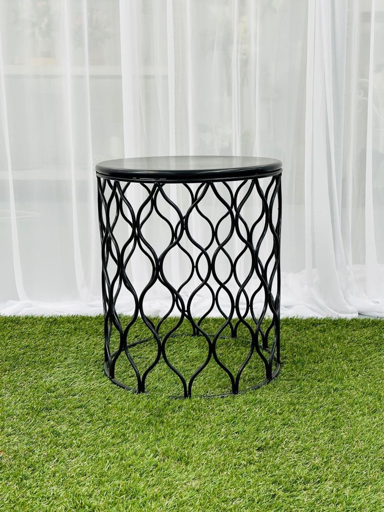 Hire METAL WAVE SIDE TABLE – BLACK, hire Tables, near Cheltenham image 1