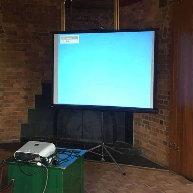 Hire Tripod Screen with Data Projector Hire (2.4 x 2.4m), hire Projectors, near Kensington image 1