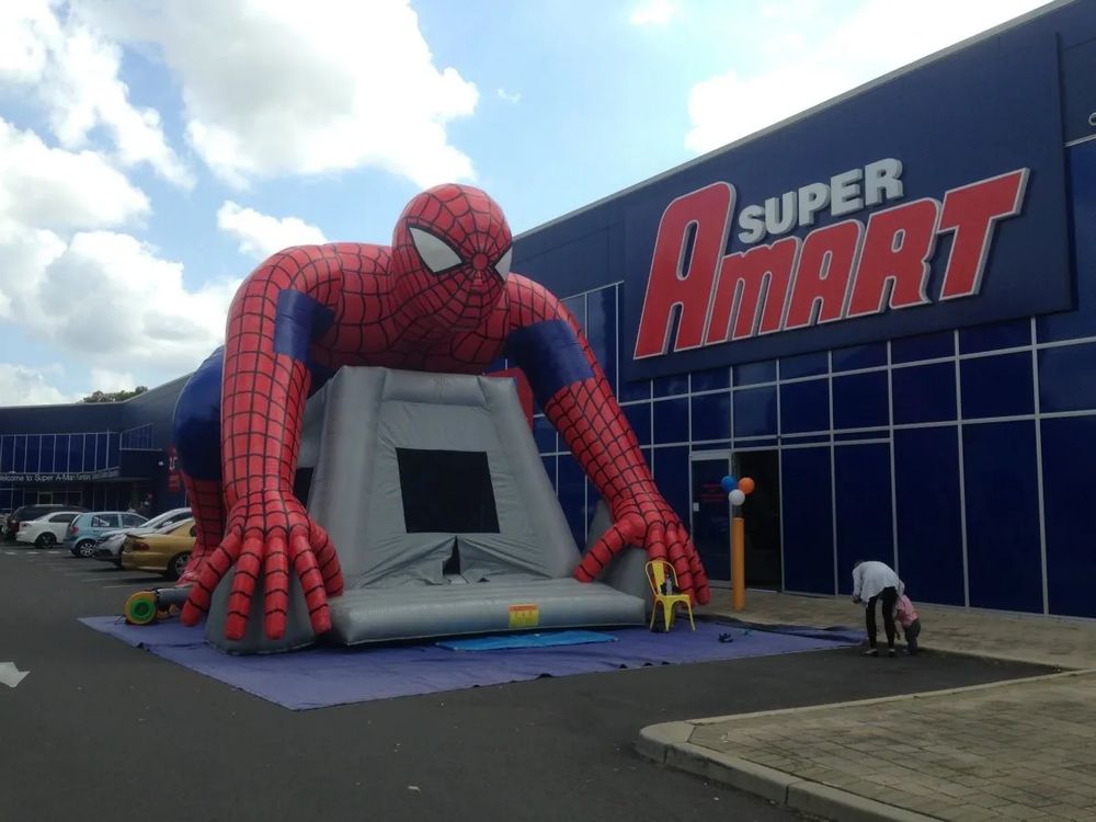 Hire SPIDERMAN 7X4.5 COMBO WITH SLIDE TUNNEL POP UPS AGES FROM 3 TO 12, hire Jumping Castles, near Doonside