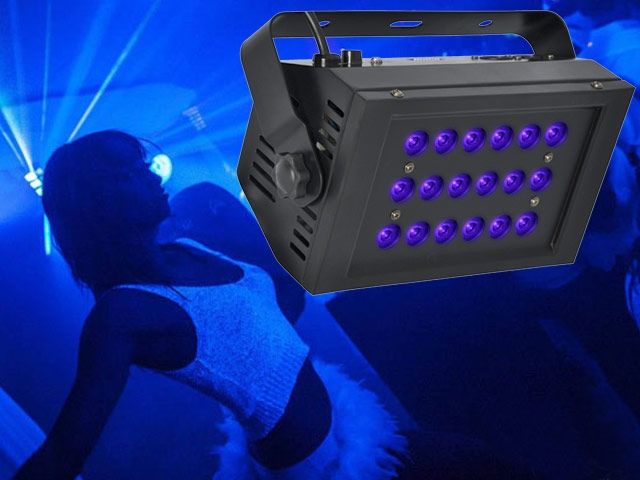 Hire Light Emotion 18x1watt UV Wash Light with DMX, hire Party Lights, near Kingsgrove