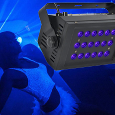 Hire Light Emotion 18x1watt UV Wash Light with DMX, in Kingsgrove, NSW