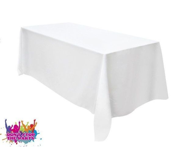 Hire White Tablecloth - Suit 1.5Mtr Banquet Table, from Don’t Stop The Party