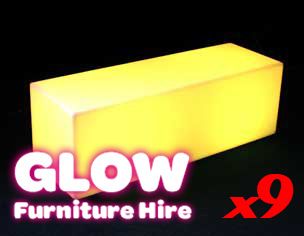 Hire Glow Rectangle Bench - Package 9, hire Chairs, near Smithfield