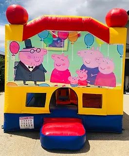 Hire Peppa Pig (3x4m) with slide and Basketball Ring inside
