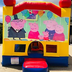 Hire Peppa Pig (3x4m) with slide and Basketball Ring inside