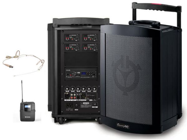 Hire CHALLENGER PORTABLE PA WITH WIRELESS MIC AND HEADSET, from Lightsounds Brisbane