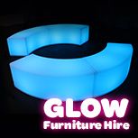 Hire Glow Curved Bench - Package 4