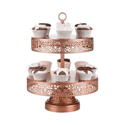 Hire Rose Gold 2-Tier Cupcake Stand Hire, hire Miscellaneous, near Riverstone image 1