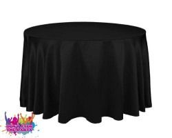 Hire Black Tablecloth - Suit 1.2Mtr Banquet Table, from Don’t Stop The Party