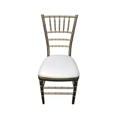 Hire Gold Tiffany Chair & White Cushion Hire, in Wetherill Park, NSW