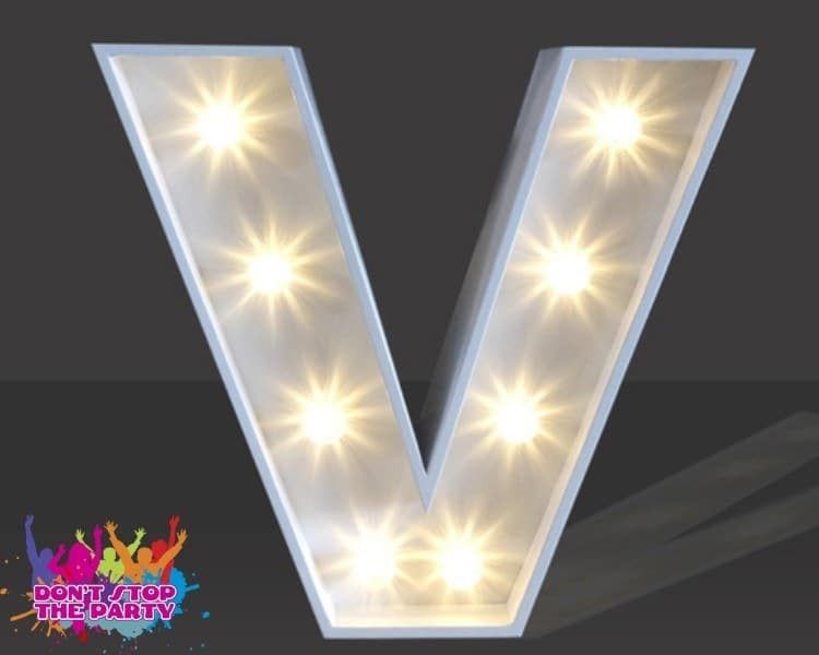 Hire LED Light Up Letter - 60cm - V, hire Party Lights, near Geebung