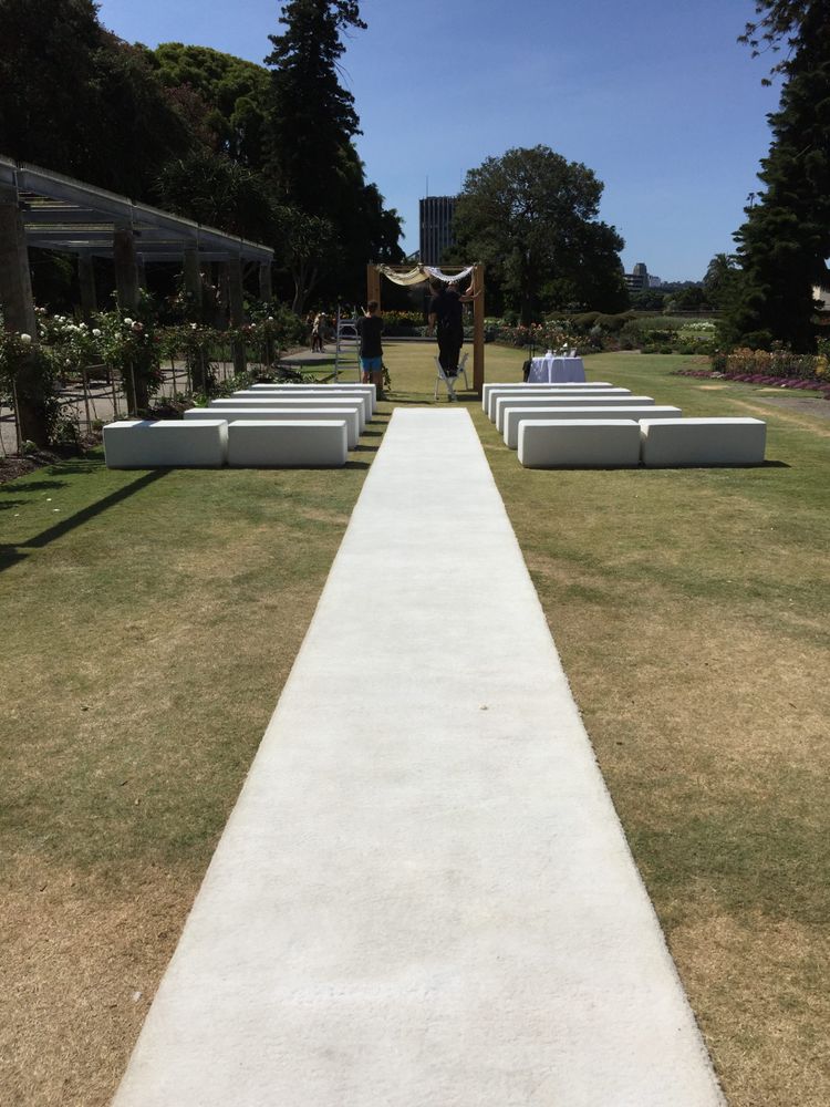 Hire OUTDOOR WEDDING AISLE RUNNER ARTIFICIAL WHITE TURF, hire Miscellaneous, near Brookvale image 1