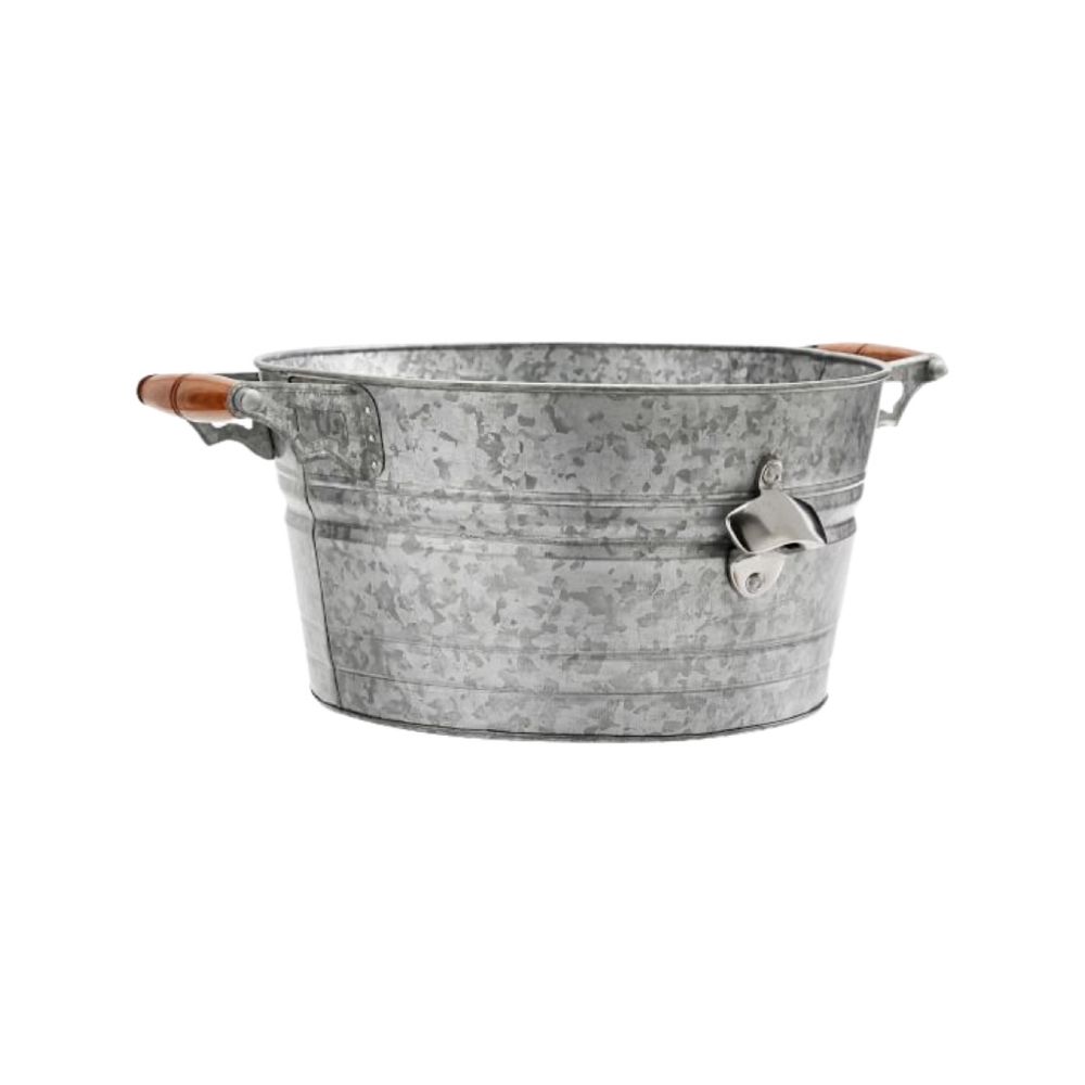 Hire DRINKS TUB GALVANIZED ROUND TIN WITH WOOD HANDLES, hire Miscellaneous, near Brookvale image 1
