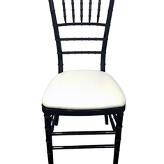 Hire Black Tiffany Chair with White Cushion Hire