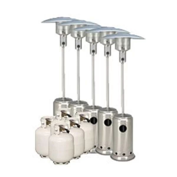 Hire Package 5 – 5 x Mushroom heater with gas bottles included, hire Miscellaneous, near Blacktown