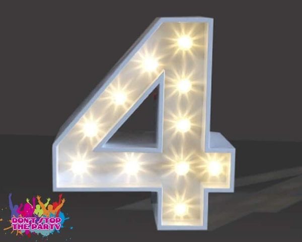 Hire LED Light Up Number - 60cm - 4, from Don’t Stop The Party