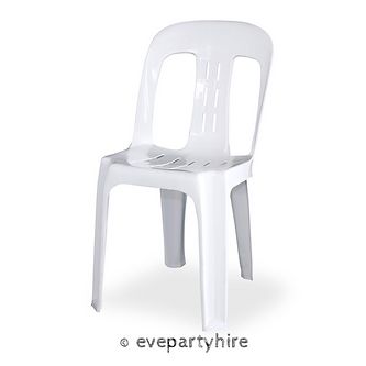 Hire Chair Bistro White Plastic, hire Chairs, near Ingleburn